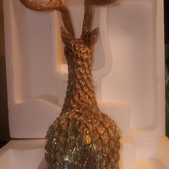 NEW!!! VINTAGE DEPT 56 GLITTERED REINDEER. - Picture 8 of 14